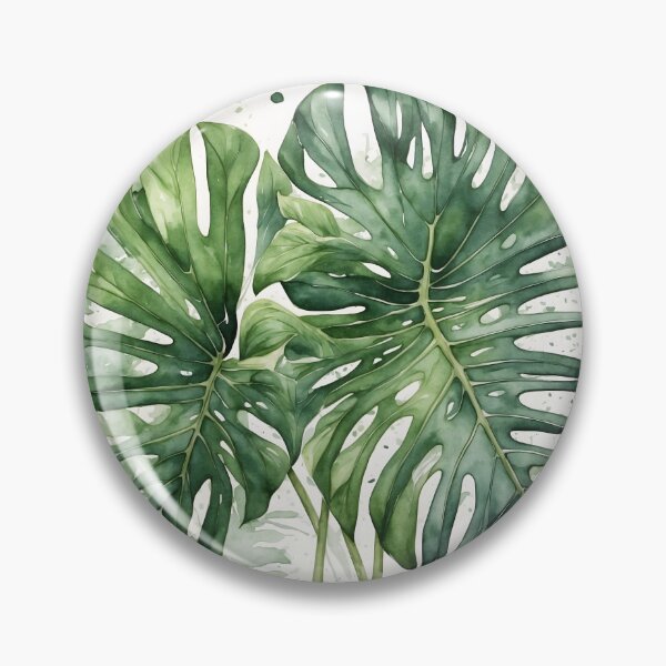 Artikelvorschau, Aquarellmalerei eines tropischen Monstera-Blattes entworfen und verkauft von RawNaturePrints.