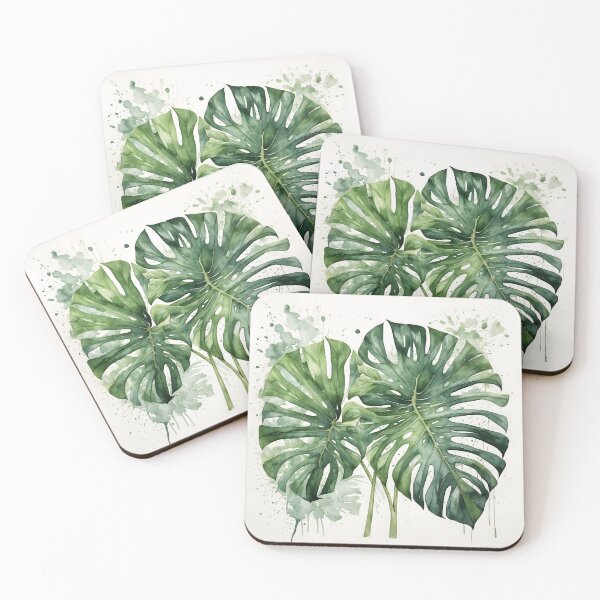 Item preview, Tropical Monstera Leaf Watercolor Painting designed and sold by RawNaturePrints.
