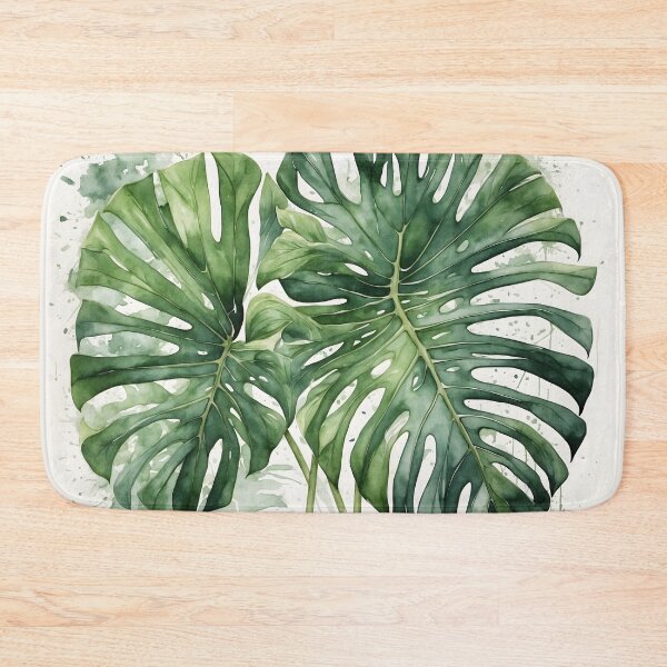 Artikelvorschau, Aquarellmalerei eines tropischen Monstera-Blattes entworfen und verkauft von RawNaturePrints.