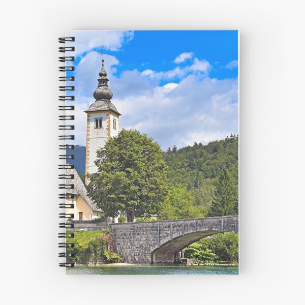 Item preview, Old stone bridge and church in Ribcev Laz,Bohinj Lake, Slovenia designed and sold by goceris.