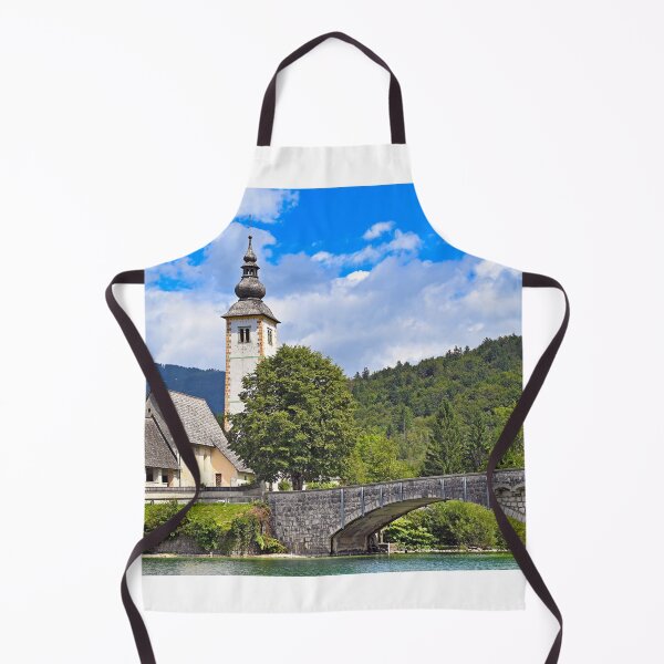 Item preview, Old stone bridge and church in Ribcev Laz,Bohinj Lake, Slovenia designed and sold by goceris.