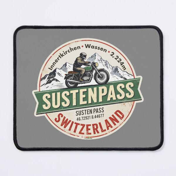 Item preview, Susten Pass Sustenpass Switzerland Suisse Schweiz Motorcycle Sticker TShirt 10 designed and sold by OuterShellUK.