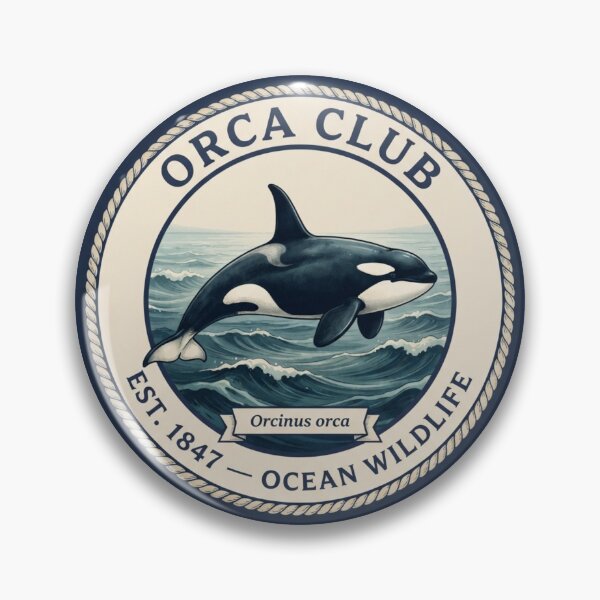 Item preview, Orca Club Vintage Badge designed and sold by CalmCapy Co.