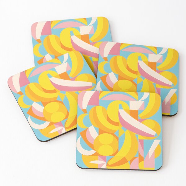 Item preview, Abstract Geometric Banana Art Print | Mid Century Concrete Art Poster | Avant Garde Fruit Pattern Canvas designed and sold by SergioMiklos.