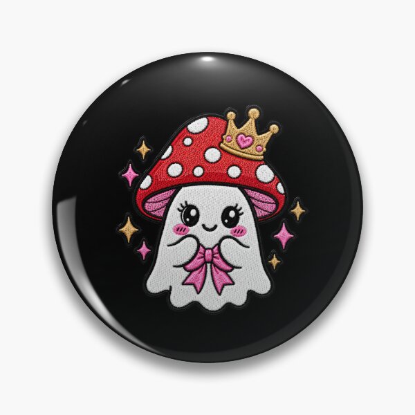 Item preview, Princess Ghost Kawaii Embroidery Patch Design Cute Mushroom Boo designed and sold by ColorSplash123.