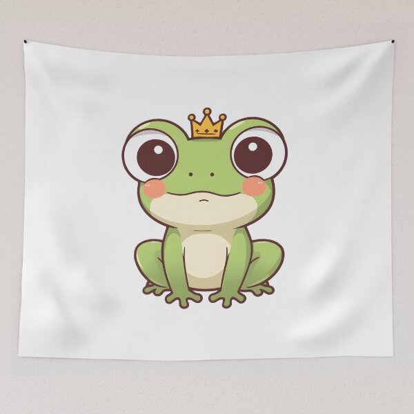 Item preview, Cute Frog Prince Sticker | Kawaii Frog Cartoon with Crown Design designed and sold by dreamz-world.