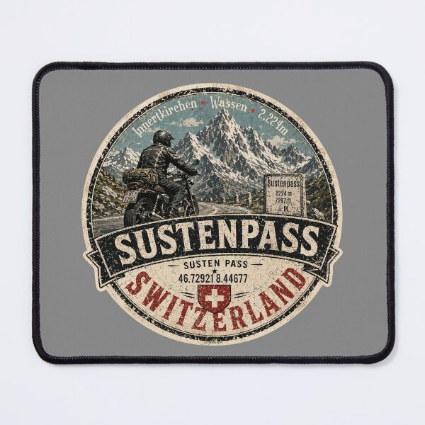 Item preview, Susten Pass Sustenpass Switzerland Suisse Schweiz Motorcycle Sticker TShirt 11 designed and sold by OuterShellUK.