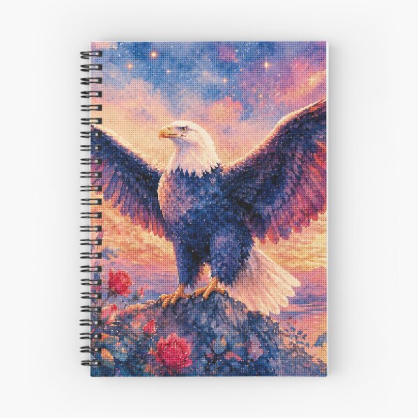 Item preview, Majestic Bald Eagle with Roses Geometric Style Art designed and sold by A-C-G.