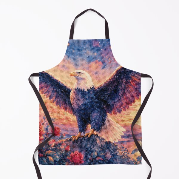 Item preview, Majestic Bald Eagle with Roses Geometric Style Art designed and sold by A-C-G.