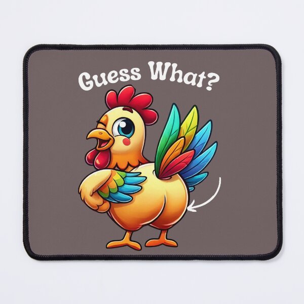 Item preview, Guess What Chicken Funny Butt Pun Cute Cartoon Chicken T-Shirt | Farm Animal Humor Gift | Colorful Chicken Illustration designed and sold by scanusha1979.