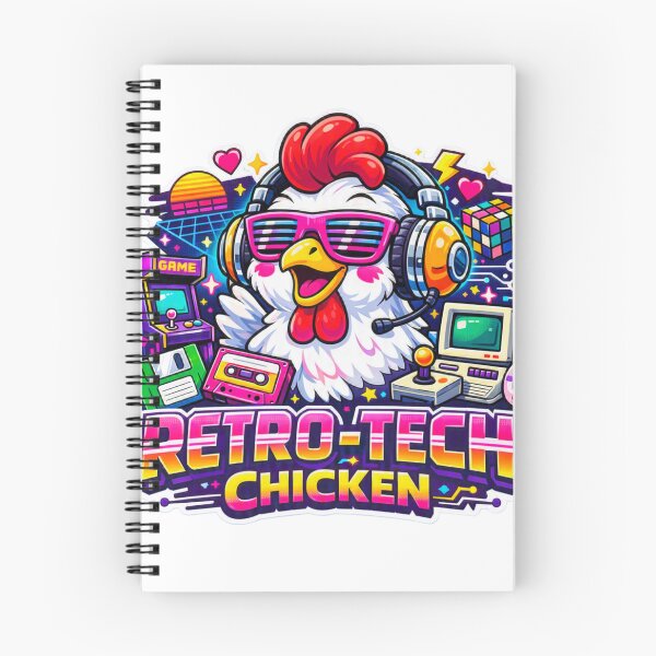 Item preview, Retro Tech Chicken Vintage Gamer Mascot designed and sold by Chill Chicken Studio.