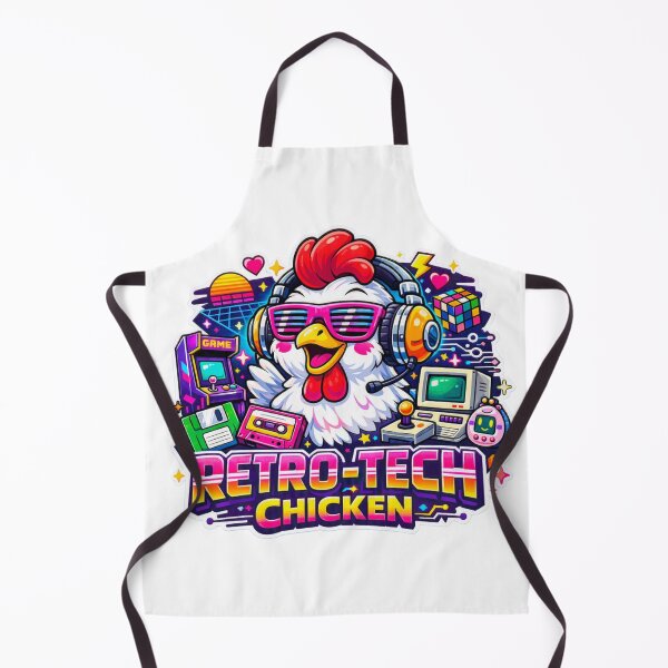 Item preview, Retro Tech Chicken Vintage Gamer Mascot designed and sold by Chill Chicken Studio.