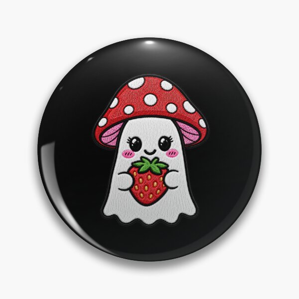 Item preview, Cute Ghost Strawberry Kawaii Embroidery Patch Design Mushroom Boo designed and sold by ColorSplash123.