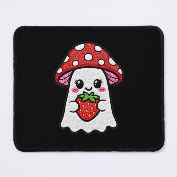 Item preview, Cute Ghost Strawberry Kawaii Embroidery Patch Design Mushroom Boo designed and sold by ColorSplash123.