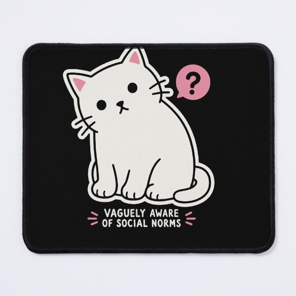 Item preview, Vaguely Aware of Social Norms – Cute Introvert Cat Funny Vector Design designed and sold by Huddy-clothes.
