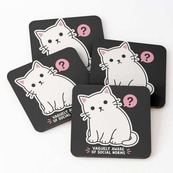 Item preview, Vaguely Aware of Social Norms – Cute Introvert Cat Funny Vector Design designed and sold by Huddy-clothes.