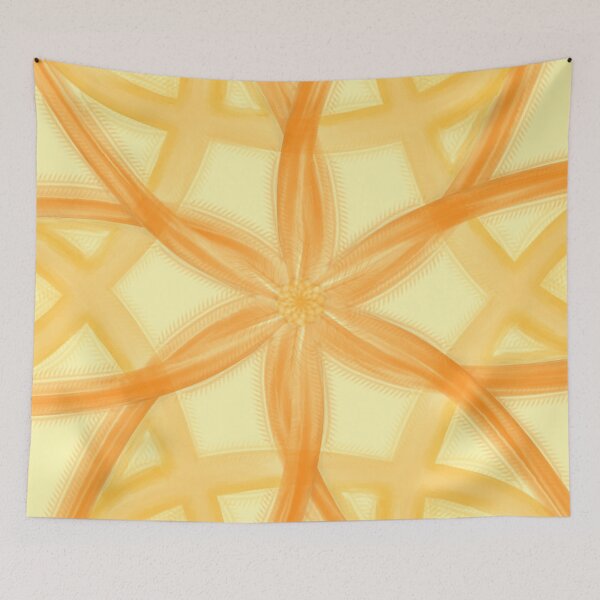 Item preview, Golden Orange Floral Geometric Pattern designed and sold by EsmArtUniverse.