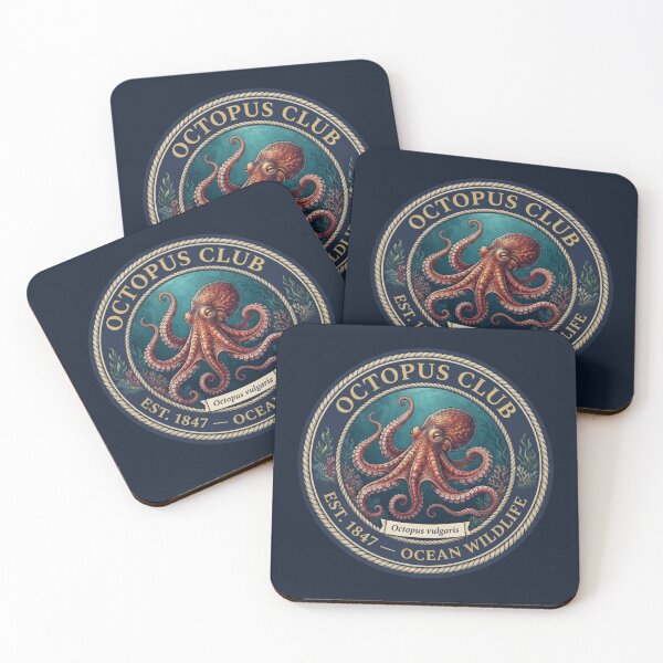Item preview, Octopus Club Vintage Badge designed and sold by CalmCapy Co.