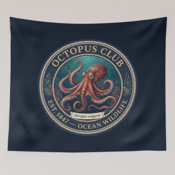 Item preview, Octopus Club Vintage Badge designed and sold by CalmCapy Co.