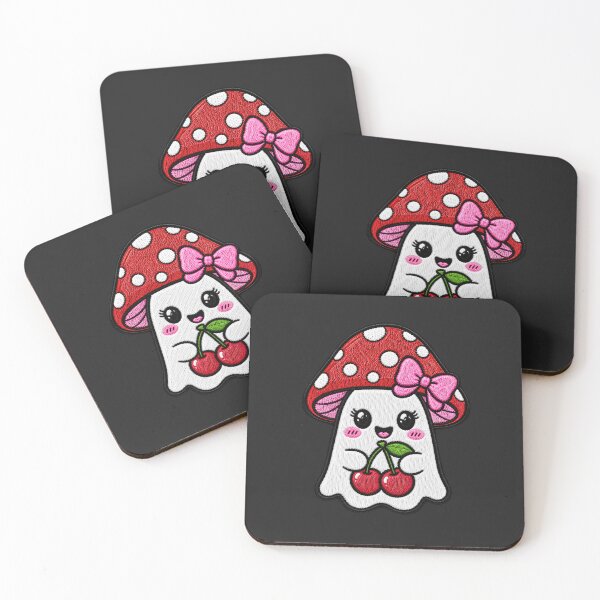 Item preview, Cute Ghost Cherry Kawaii Embroidery Patch Design Mushroom Boo designed and sold by ColorSplash123.