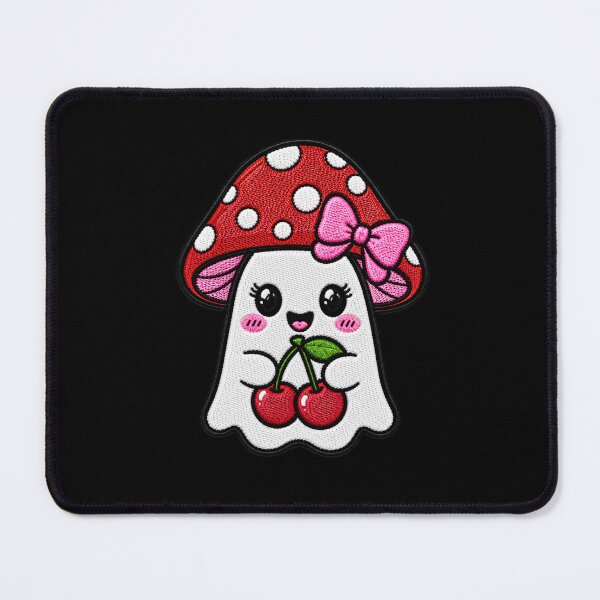 Item preview, Cute Ghost Cherry Kawaii Embroidery Patch Design Mushroom Boo designed and sold by ColorSplash123.