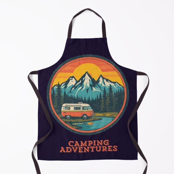 Item preview, Camping Adventures Vintage Van Mountain Retro Design designed and sold by Larams Studio.