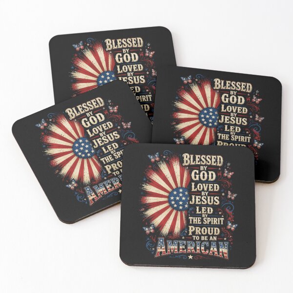 Item preview, Blessed by God - Loved by Jesus, Proud American Sunflower designed and sold by OlakunleOloroz.