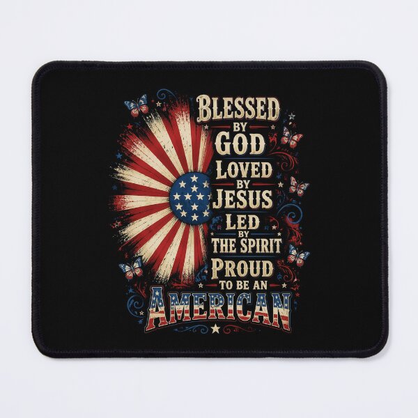 Item preview, Blessed by God - Loved by Jesus, Proud American Sunflower designed and sold by OlakunleOloroz.