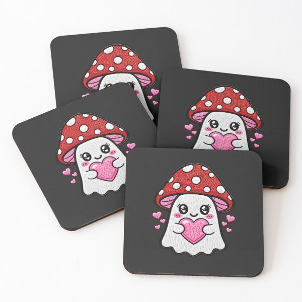 Item preview, Cute Ghost Heart Kawaii Embroidery Patch Design Romantic Mushroom Boo designed and sold by ColorSplash123.