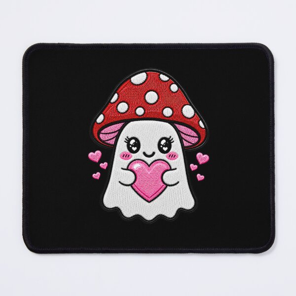 Item preview, Cute Ghost Heart Kawaii Embroidery Patch Design Romantic Mushroom Boo designed and sold by ColorSplash123.