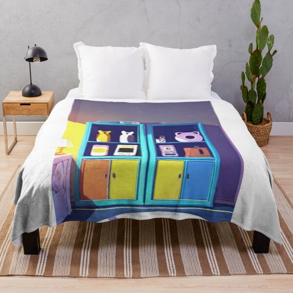 Item preview, Illustration - 1990s Colorful Bedroom, Vibrant Retro-Futuristic Design designed and sold by Reverso-Design.