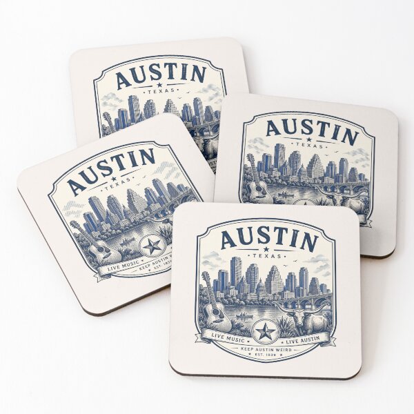 Aperçu de l'œuvre Austin, ville du Texas créée et vendue par PamLeeDesign.