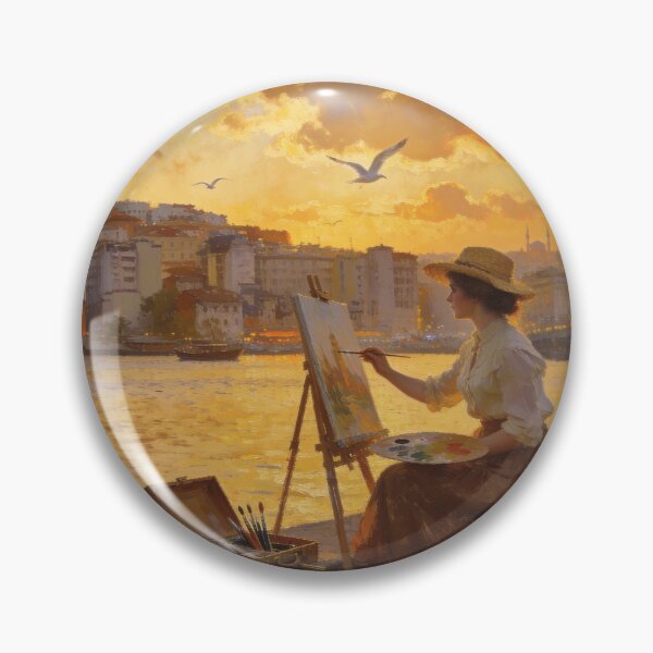 Item preview, Golden Hour Painter at Galata Tower designed and sold by BlareBlare.