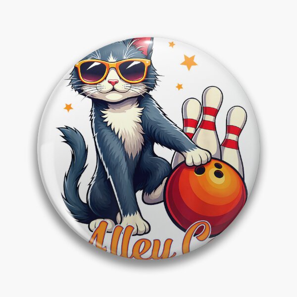 Item preview, Alley a Cat Bowling Player Retro Sunglasses Kitty Sport T-Shirt designed and sold by Cafe18.