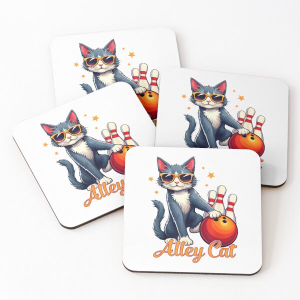 Item preview, Alley a Cat Bowling Player Retro Sunglasses Kitty Sport T-Shirt designed and sold by Cafe18.