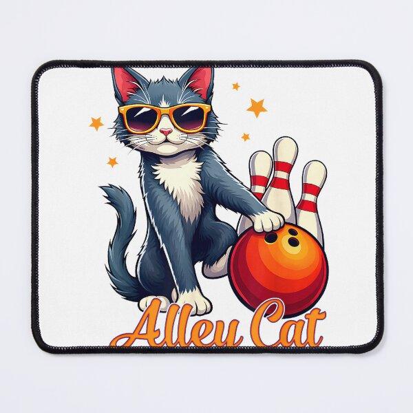 Item preview, Alley a Cat Bowling Player Retro Sunglasses Kitty Sport T-Shirt designed and sold by Cafe18.