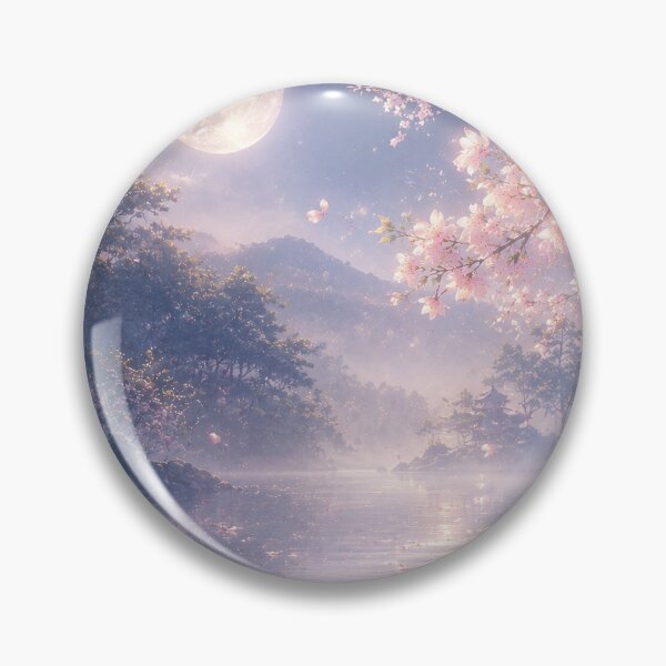 Item preview, Moonlit Sakura Petals on Misty Pond designed and sold by Lumina Sakura.