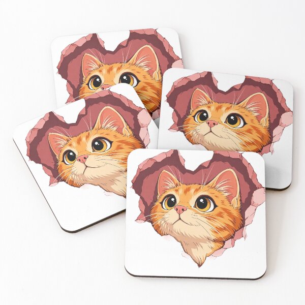 Item preview, Gato amarillo tierno en corazón designed and sold by UnPOCOdeDesign.