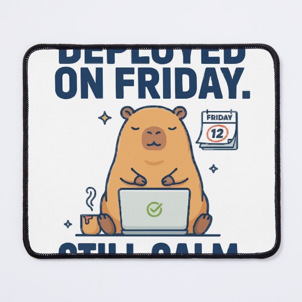 Item preview, Deployed On Friday Still Calm Cute Capybara designed and sold by Bianca Oltean.