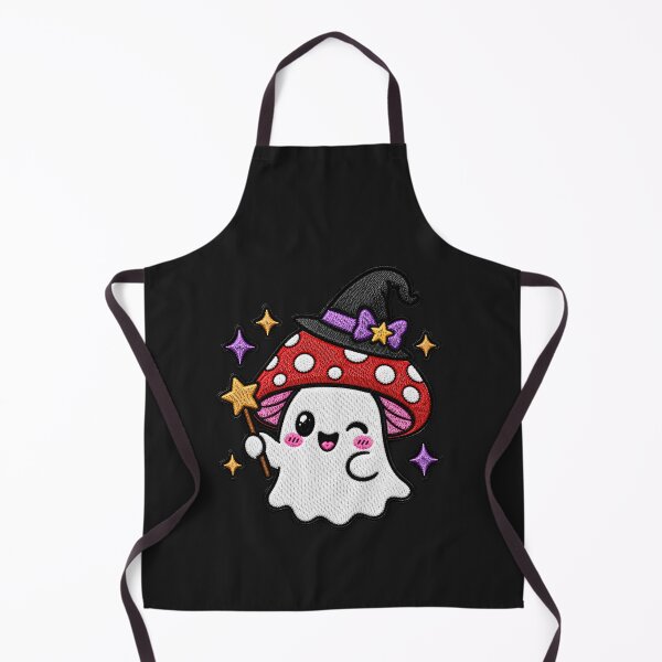 Item preview, Cute Witch Ghost Kawaii Embroidery Patch Design Mushroom Boo designed and sold by ColorSplash123.