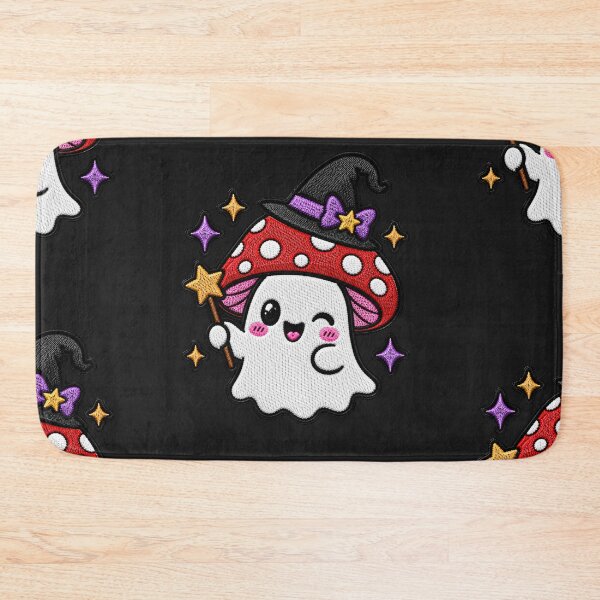 Item preview, Cute Witch Ghost Kawaii Embroidery Patch Design Mushroom Boo designed and sold by ColorSplash123.