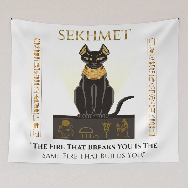 Item preview, Sekhmet · The Fire That Breaks You Is The Same Fire That Builds You · Egyptian Goddess Art designed and sold by PharaohDArt.