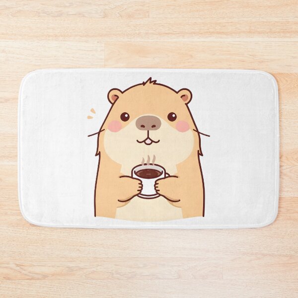 Item preview, Cute Hamster Drinking Coffee Sticker | Kawaii Cozy Hamster Cartoon Design designed and sold by dreamz-world.