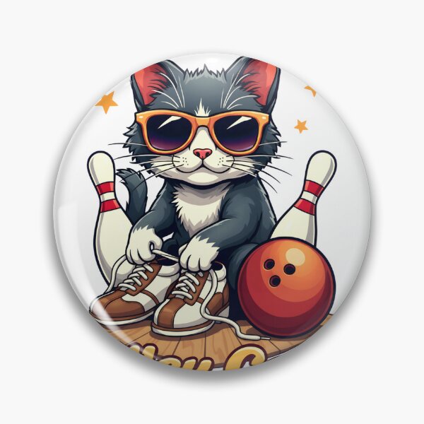 Item preview, Alley Cat Bowling Funny Cute Cat Bowler Graphic Long Sleeve T-Shirt designed and sold by JankoZED.