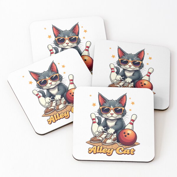 Item preview, Alley Cat Bowling Funny Cute Cat Bowler Graphic Long Sleeve T-Shirt designed and sold by JankoZED.