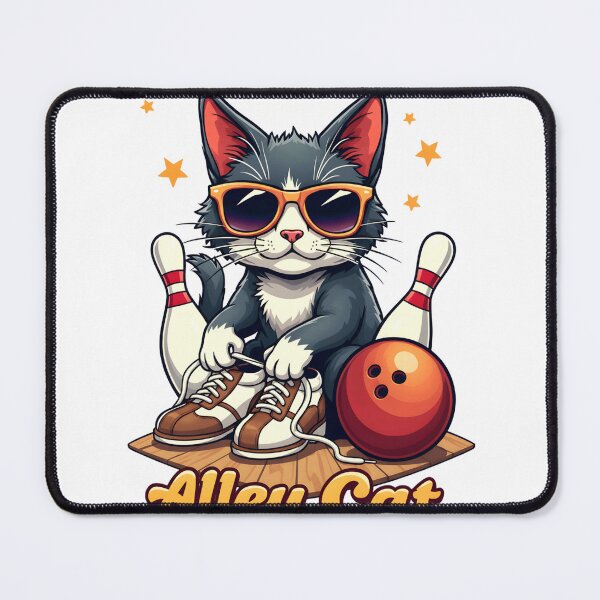 Item preview, Alley Cat Bowling Funny Cute Cat Bowler Graphic Long Sleeve T-Shirt designed and sold by JankoZED.