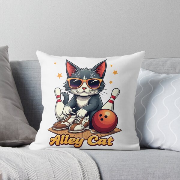 Item preview, Alley Cat Bowling Funny Cute Cat Bowler Graphic Long Sleeve T-Shirt designed and sold by JankoZED.