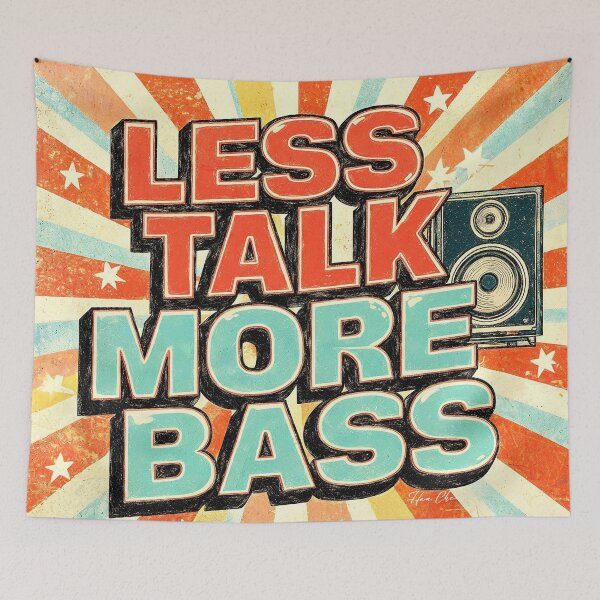 Item preview, Less Talk More Bass Retro Psychedelic Music Poster designed and sold by Hen-C-Art.