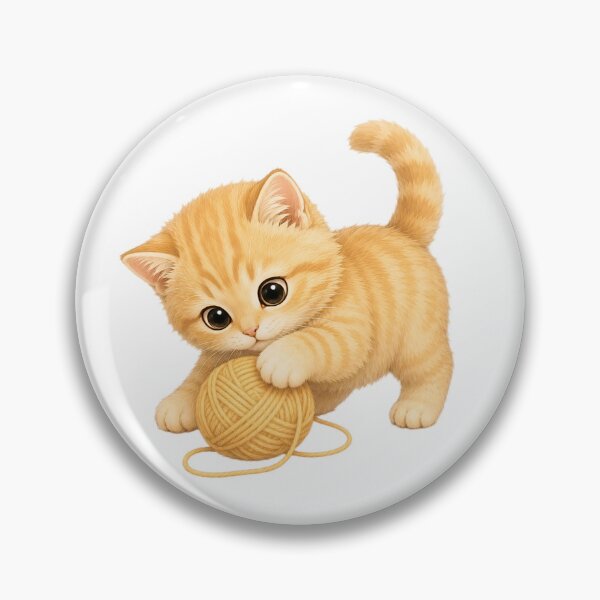 Item preview, Playful Ginger Kitten With Yarn designed and sold by apex.vibe.