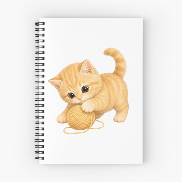 Item preview, Playful Ginger Kitten With Yarn designed and sold by apex.vibe.